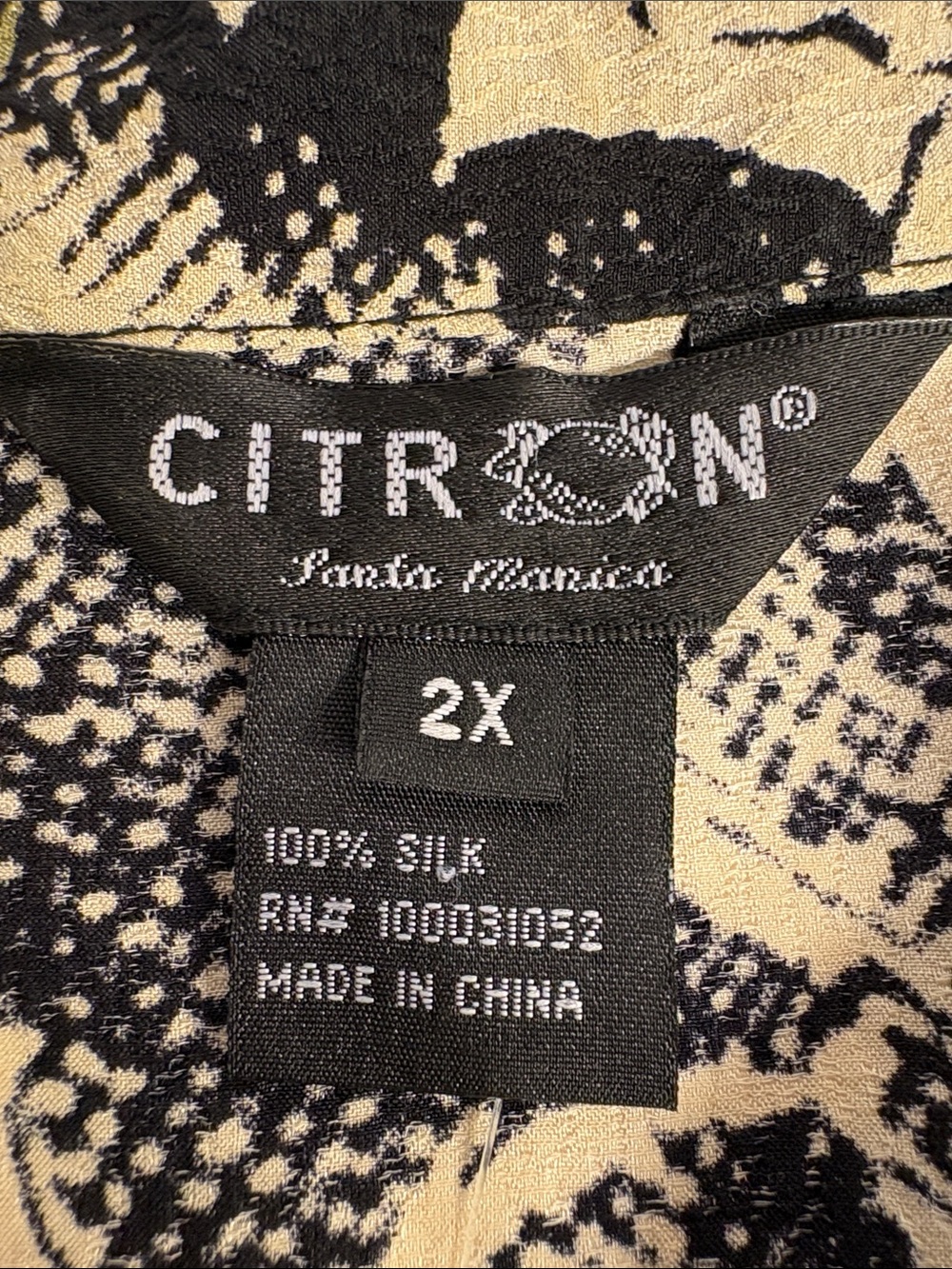 *New* Citron 100% Silk Vintage Black Button-Front Poppy Floral Shirt Tunic - Picture 2 of 16